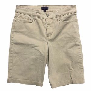 Nydj Bermuda cream khaki shorts size 4 lift tuck